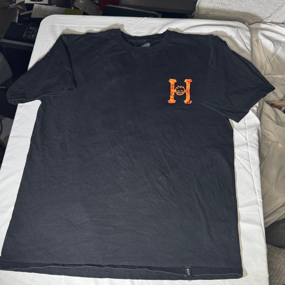 Huf spitfire hellfire men’s Black Graphic T-Shirt